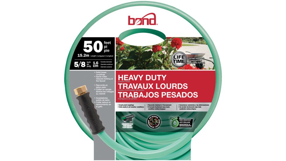 BOND 50ft 5/8in Heavy Duty Garden Hose, Green 70203