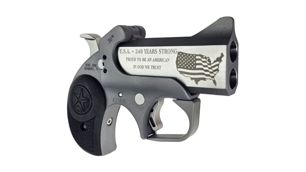 Bond Arms 30th Anniversary 3in Single Shot Pistol, .45LC/.410 Bore, 3 inch Barrel, Stainless Steel, Stainless, Rubber, BA30TH-45/410