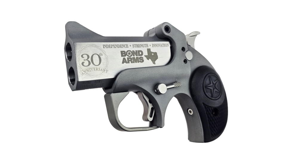 Bond Arms 30th Anniversary 3in Single Shot Pistol, .45LC/.410 Bore, 3 inch Barrel, Stainless Steel, Stainless, Rubber, BA30TH-45/410