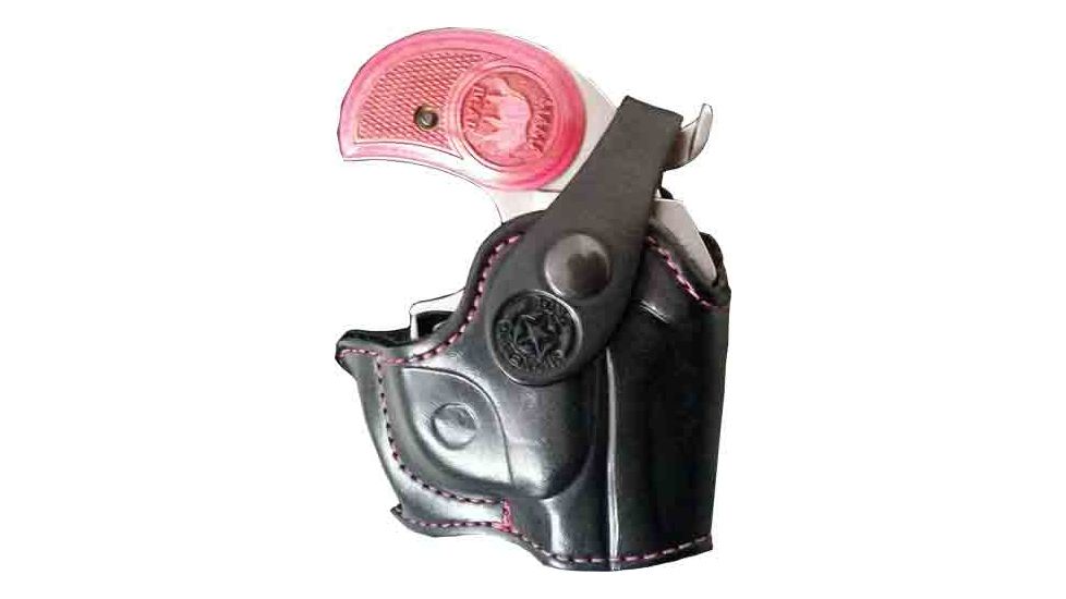 Bond Arms Holster Rh Thumbsnap For Back-up Black/pink Stitch