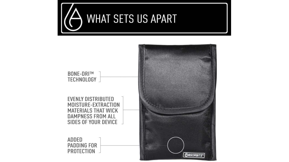 BONE-DRI Small Electronics Rescue Pouch, Black, AP100BL