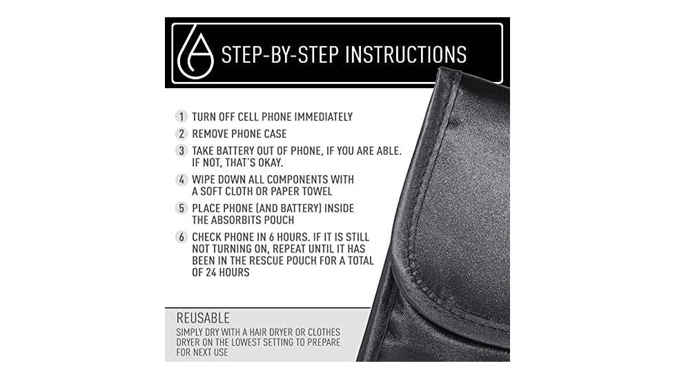 BONE-DRI Small Electronics Rescue Pouch, Black, AP100BL