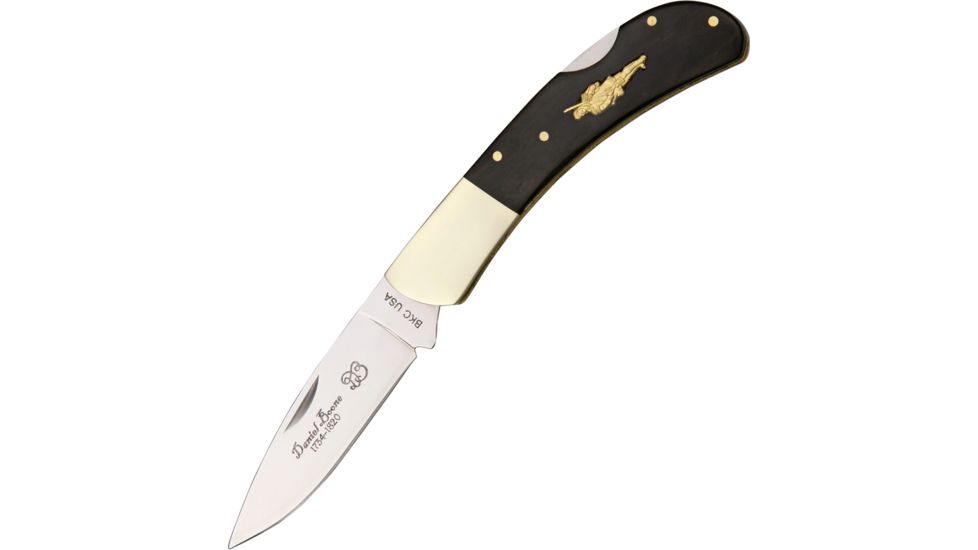 Boone Knife Co Large Lockback Folding Knife, 3.375in, Stainless Blade, Walnut Handle DB06