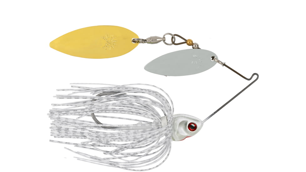 Booyah Covert Finesse Spinnerbait, Double Willow Blade, 1/2oz, 4in, Wt Silvrscl/Prlhd, BYCVF12NGW728