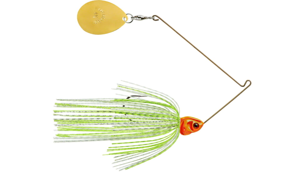 Booyah J.C. Covert Spinnerbait, 3/8oz, G Col Wt Cht Slvsc/Org Hd, BYCVS38GC729O
