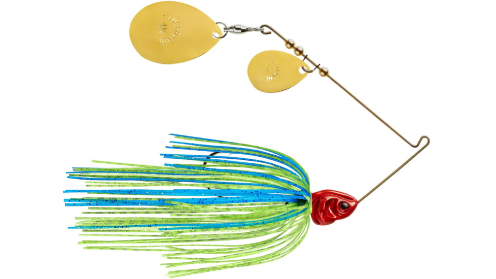 Booyah J.C. Covert Spinnerbait, 3/8oz, G/G Col Blue Chart/Rd Hd, BYCVS38GGC725