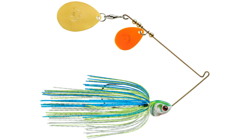 Booyah J.C. Covert Spinnerbait, 3/8oz, Org/G Col Wt/Chart/Blue, BYCVS38OGC730