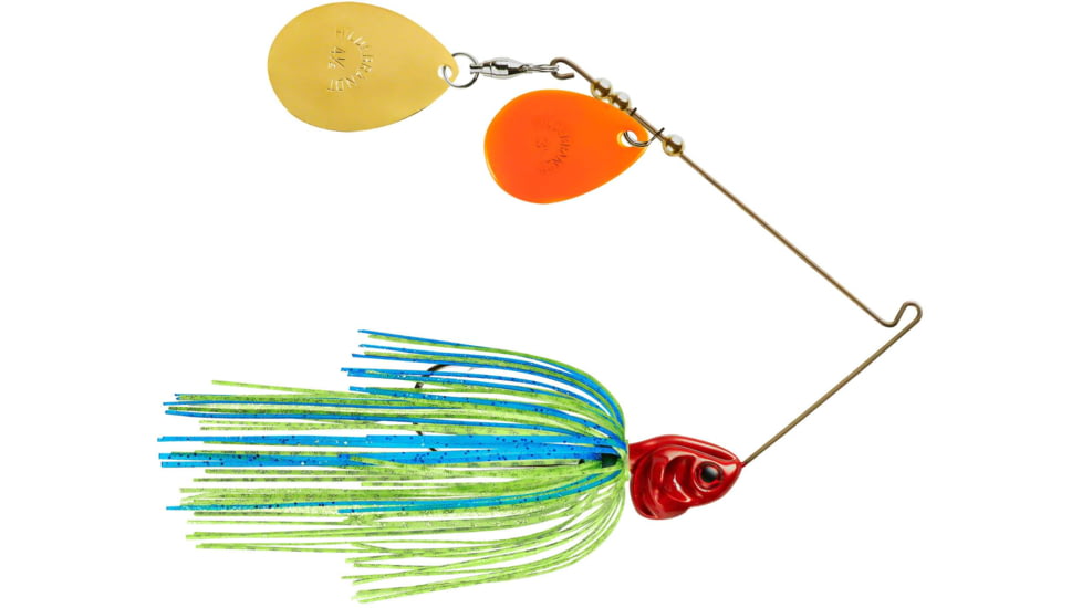 Booyah J.C. Covert Spinnerbait, 1/2oz, Org/G Col Blue Chart/Rd Hd, BYCVS12OGC725