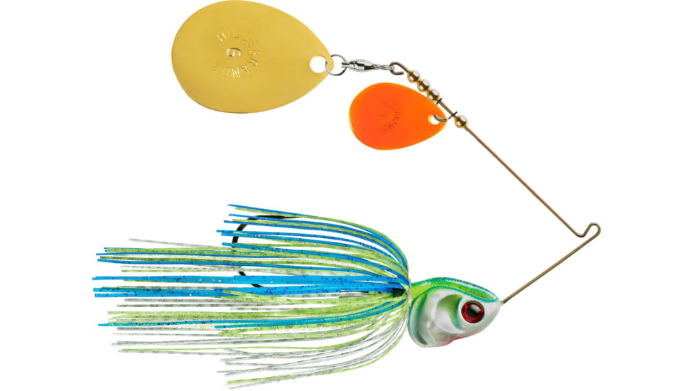 Booyah J.C. Covert Spinnerbait, 1oz, Org/G Col Wt/Chart/Blue, BYCVS1OGC730