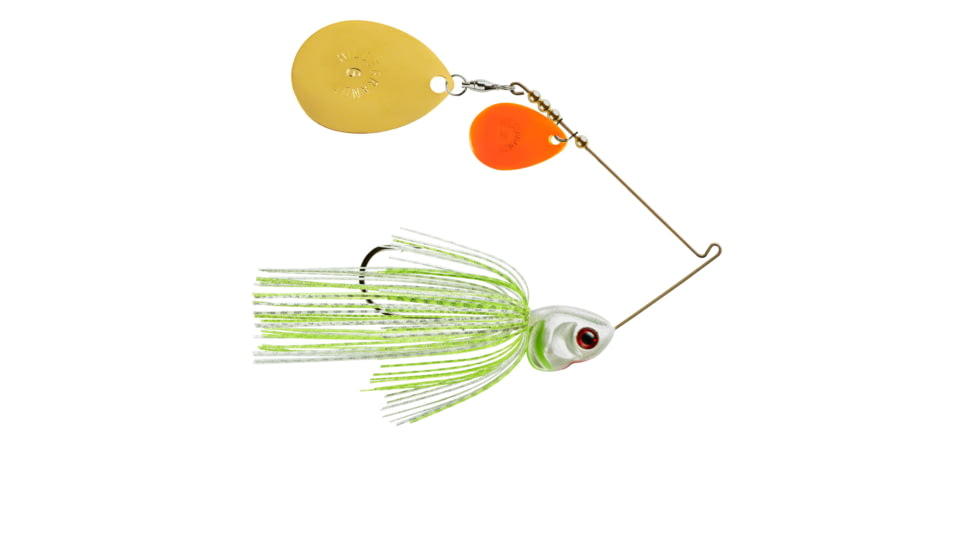 Booyah J.C. Covert Spinnerbait, 1oz, Org/G Col Wt Cht Slvsc/PrCht, BYCVS1OGC729