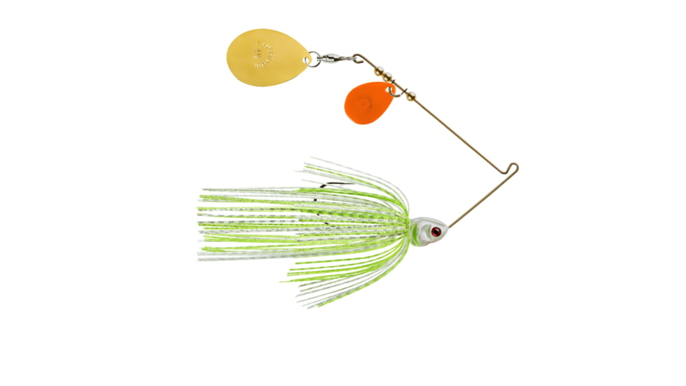 Booyah J.C. Covert Spinnerbait, 3/8oz, Org/G Col Wt Cht Slvsc/PrCht, BYCVS38OGC729