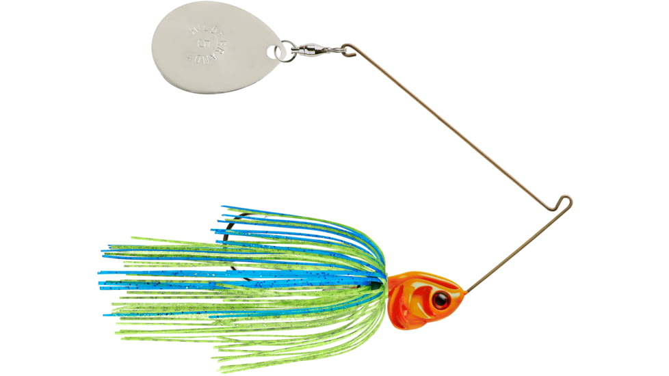 Booyah J.C. Covert Spinnerbait, 1/2oz, Nic Col Blue Chart/Org Hd, BYCVS12NC725O