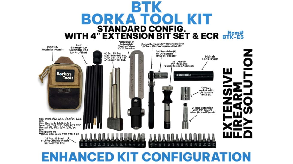 Borka Tools Standard Configuation Adjustable Torque Driver Kit w/ Emergency Cleaning Rod Rod Set
