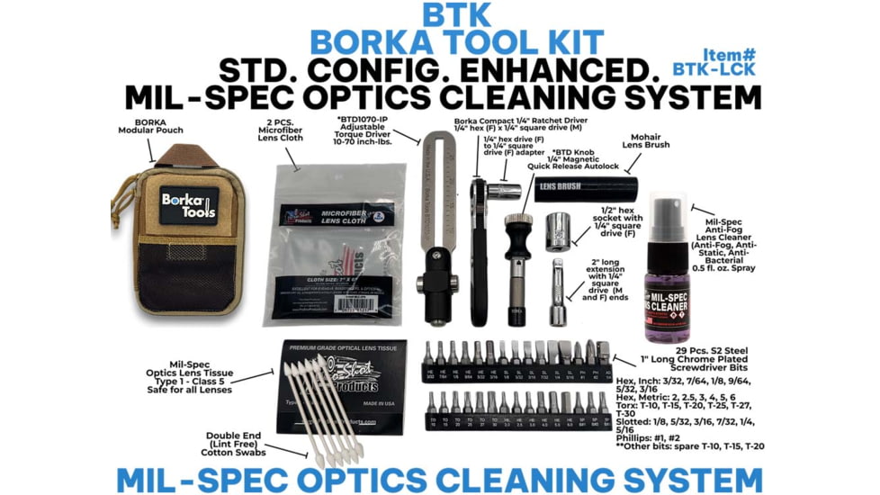 Borka Tools Standard Configuation Adjustable Torque Driver Kit w/ Mil-Spec Lens Cleaning System