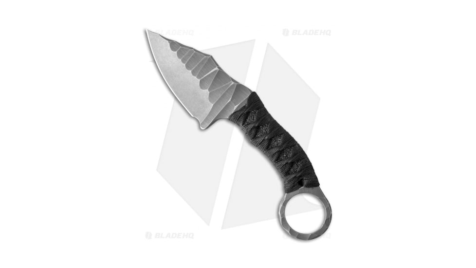 Borka Tools SRambit Katana Style Wrap 3 Fixed Blade Knife, 3.00in, Bohler M390 Stainless Steel, Clip Point Blade, Cord, Black Handle, Black/Gray, 7.375 inch, BHQ-32007