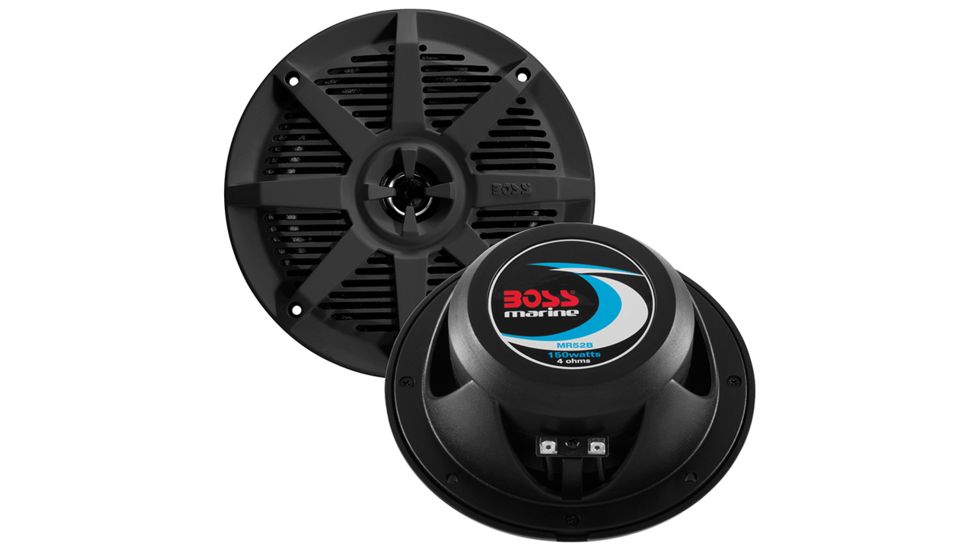 Boss Audio 5.25in 2-Way 150W Marine Full Range Speaker, Black MR52B