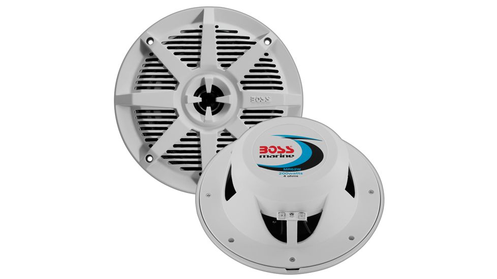 Boss Audio 6.5in 2-Way Coaxial 200W Marine Speaker, White MR62W