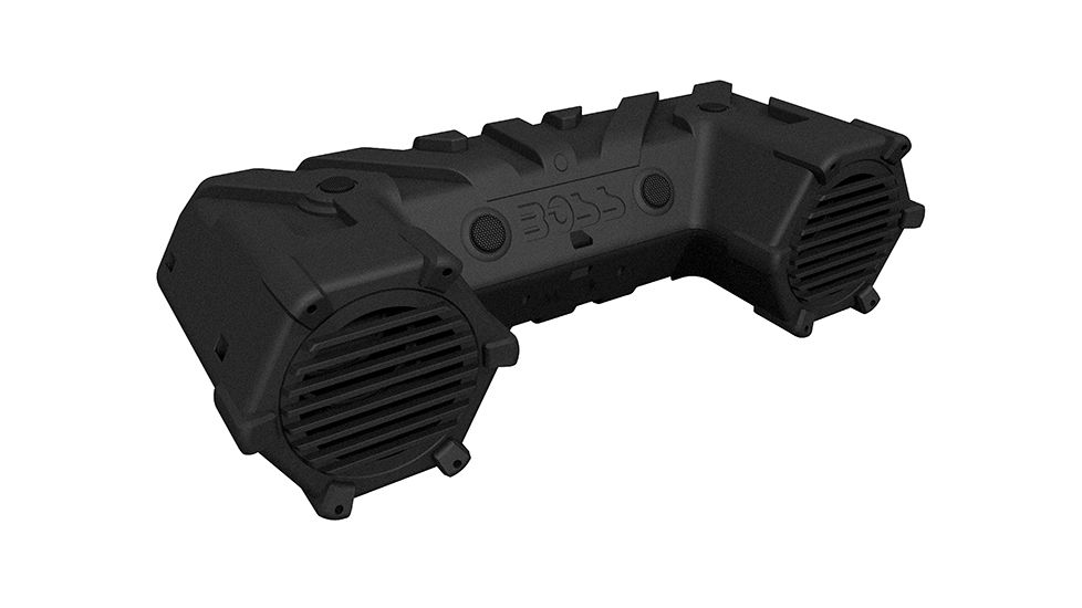 Boss Audio ATV Sound System w/ 8in 800W Marine Speakers, Bluetooth and Dual LED Light Bar, Black ATVB95LED