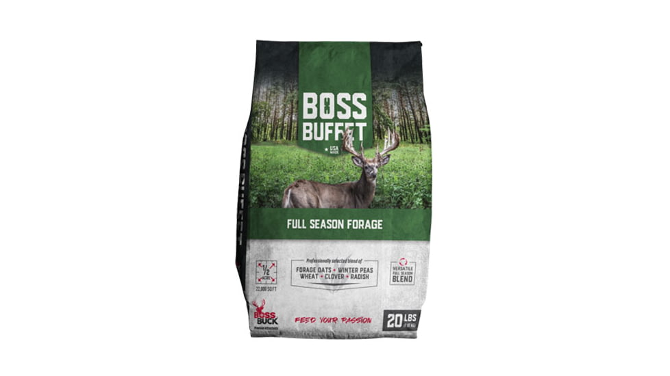 Boss Buck Buffet - Full Season Forage, 20 lbs - Covers 1/2 Acre / 22,000 sq. ft, BB-BFT