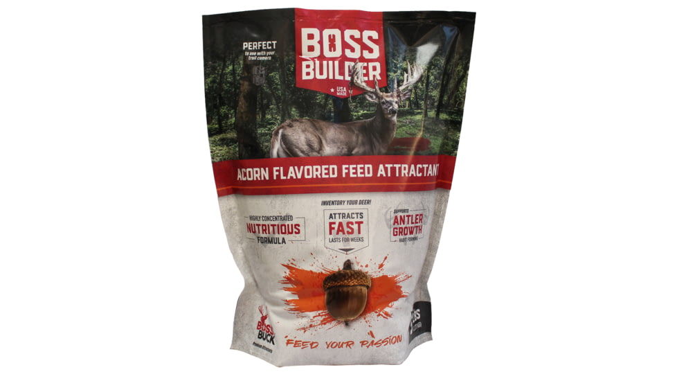 Boss Buck Builder - Feed Attractant - 5 lbs - Acorn Flavored - Protein based formula is nutrient dense and contains optimal levels of fats, BB-BLDR-ACRN-5LB