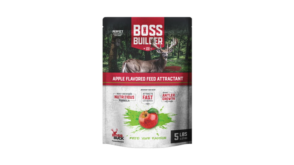 Boss Buck Builder - Feed Attractant - 5 lbs - Apple Flavored - Protein based formula is nutrient dense and contains optimal levels of fats, BB-BLDR-5LB