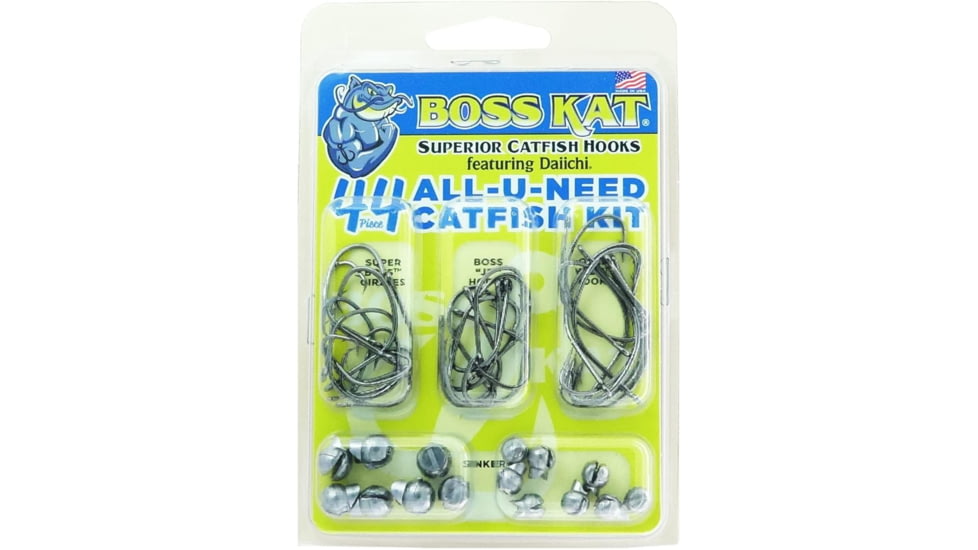Boss Kat ALL-U-NEED Hook and Sinker Catfish Kit, 44 Piece, BKHSK