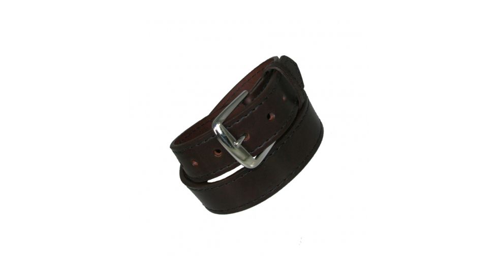 Boston Leather 1 1/2in Lined Off Duty Belt, Cordovan - 6582L-BRN-1-54-GLD