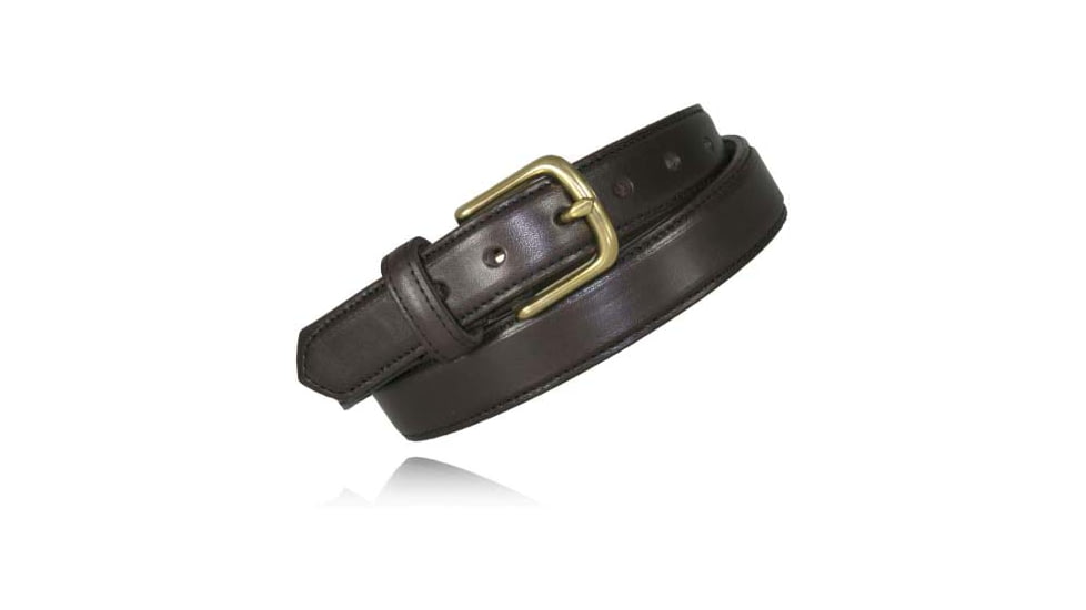 Boston Leather 1 1/4 Feather Edge Dress Belt, Black, 42in, 6425-1-42-GLD