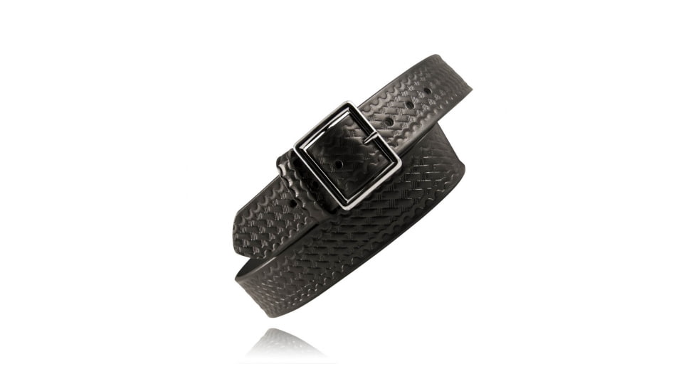 Boston Leather 1 3/4in Garrison Belt - Men's, 46, Brown, Basketweave, Gold Buckle, 6505-BRN-3-46-GLD