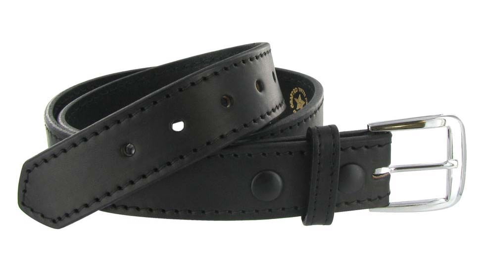 Boston Leather 1.5in Stitched Off Duty Belt, Gold Hardware, Size 28, 6582ST-1-28-GLD