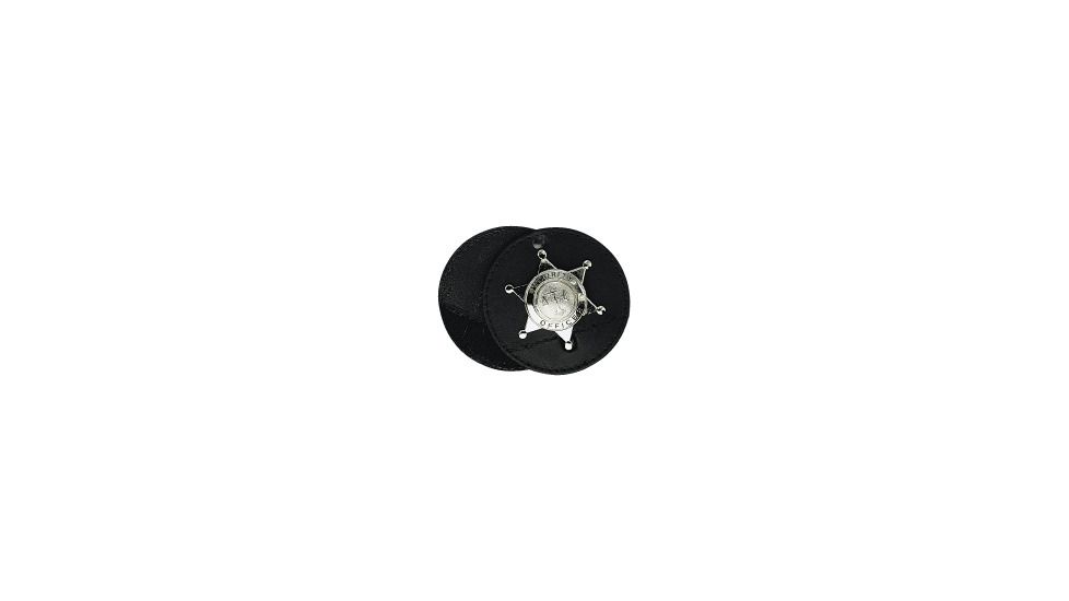 Boston Leather 3 1/2in Round Badge Holder, Swi - 5889-1