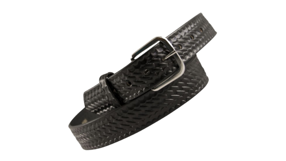 Boston Leather American Value Line 1 1/2 Off Duty Belt, Basket Weave, Black, 54, 6606-3-54-BU