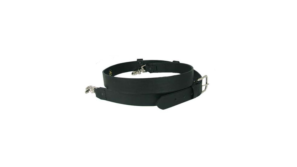 Boston Leather Black Full Grain Leather No Line Radio Strap With Reflective Trim - 6545R-1