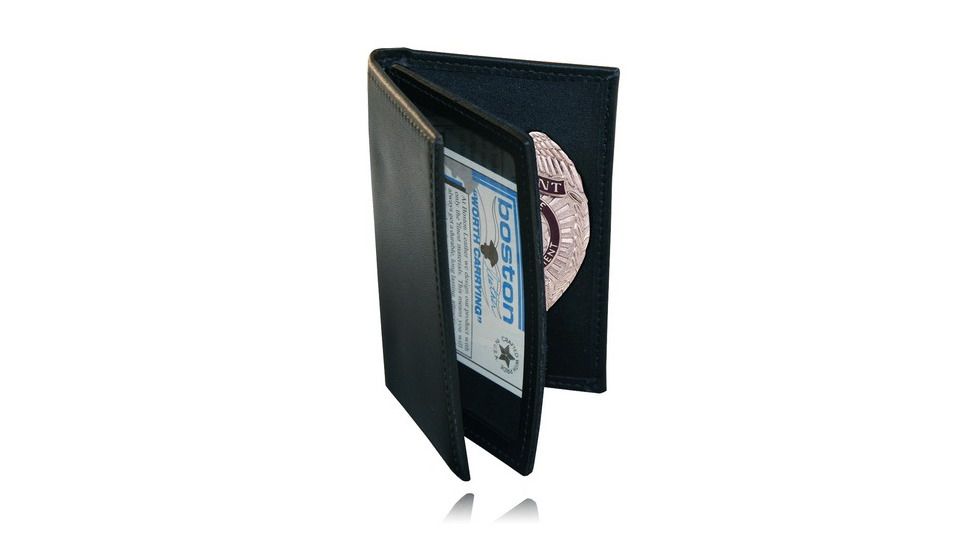 Boston Leather Book Style Badge Casewith 2 O - 115-S-4134