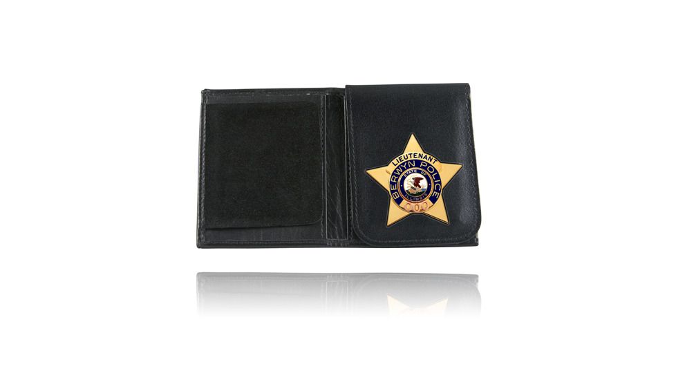 Book Style Badge Wallet with Flip-Out Badge Flap
