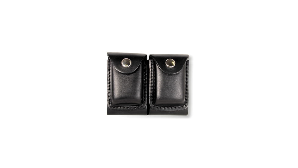 Boston Leather Double Slotted Dump Box, Black, 5636-3-GLD
