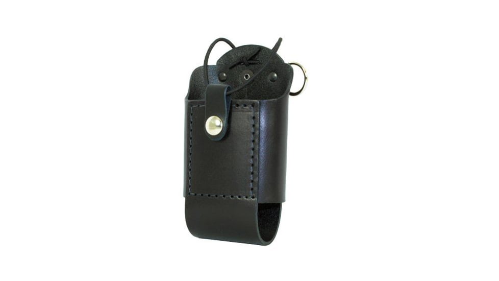 Boston Leather Firefighter's Universal Radio Holder for Motorola HT90, MTX 900, Elastic Strap, Black - 5481RCE-1