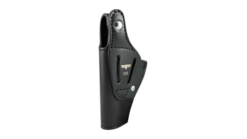 Boston Leather Full Grain Leather Holster, Sig Sauer, Beretta 92 F, Clarino Black w/Black Snaps, Right, 5035-2-BLK
