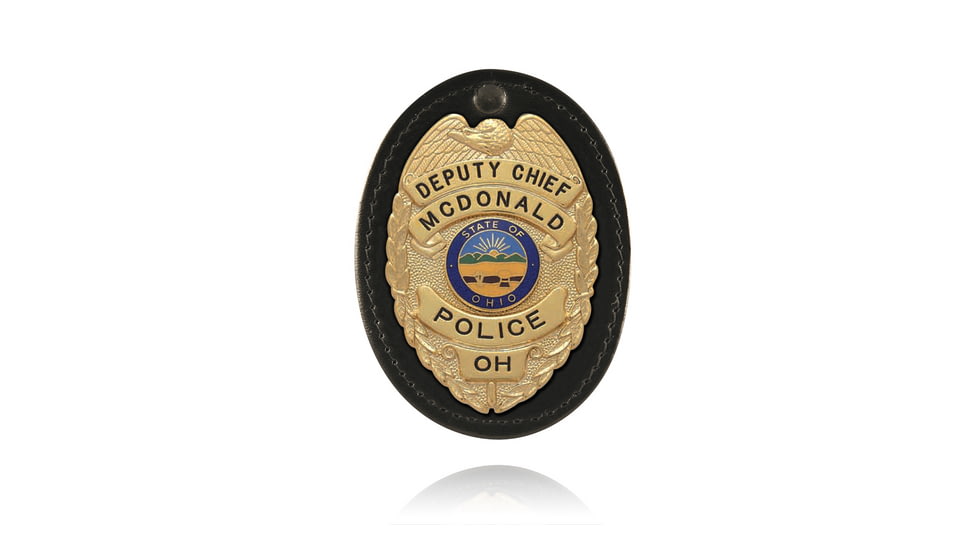 Oval Badge Holder, Hook And Loop Closure