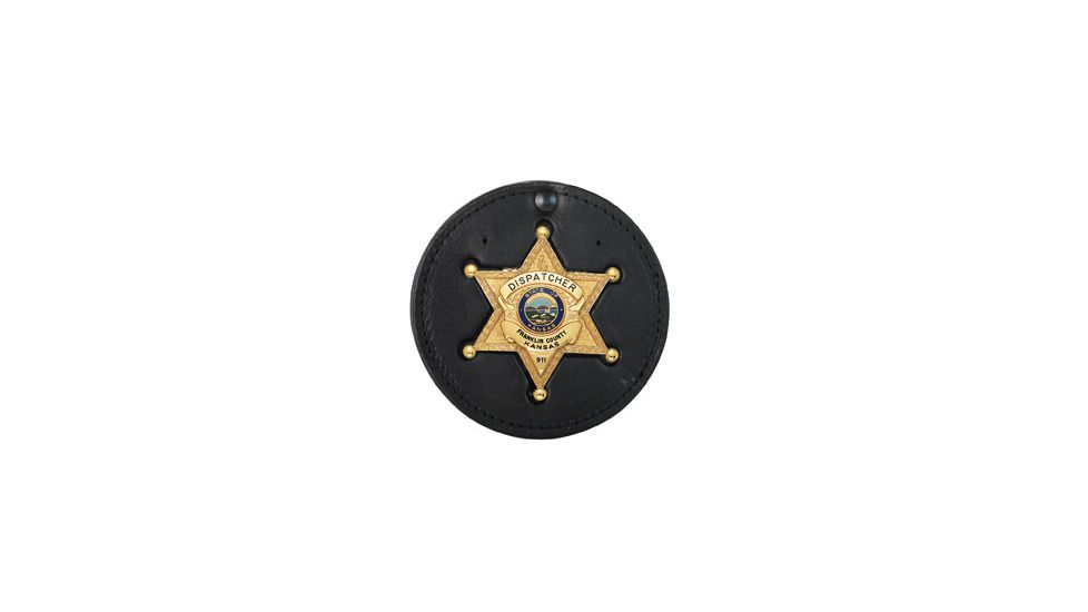 Boston Leather Recessed Circle Badge Holder - 600-6008