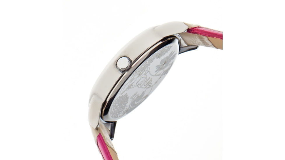 Boum Bm2201 Contraire Ladies Watch, Silver, Hot Pink Leather BOUBM2201