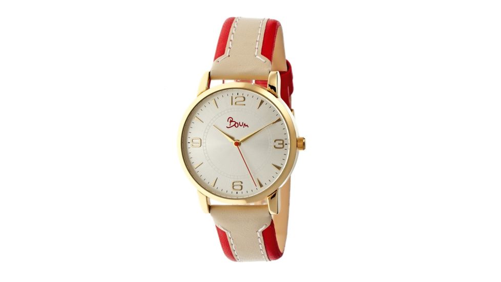 Boum Bm2202 Contraire Ladies Watch, Silver, Red Leather BOUBM2202