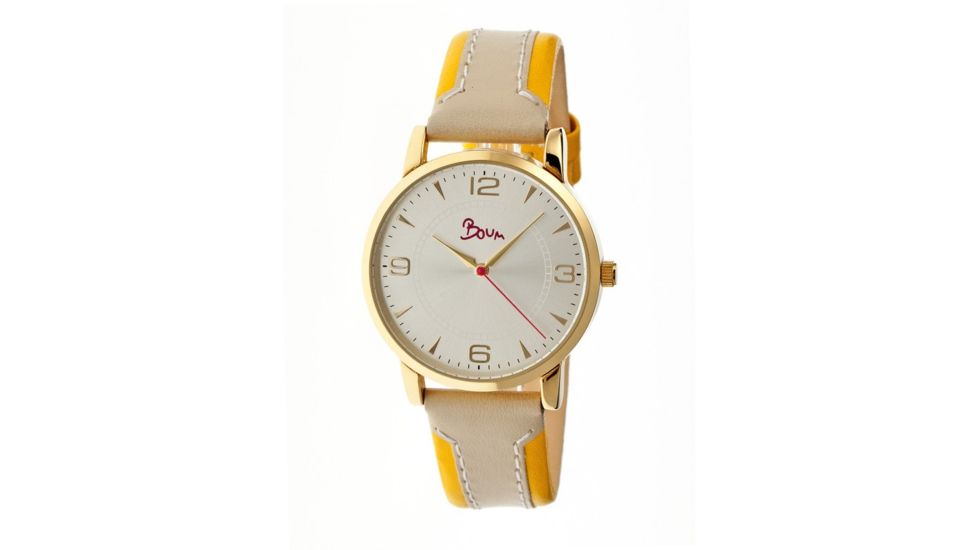 Boum Bm2203 Contraire Ladies Watch, Silver, Yellow Leather BOUBM2203