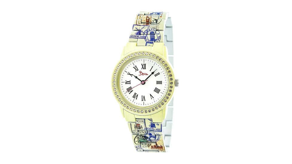 Boum Bon Voyage Unique-Print Ceramic-Bracelet Watch, Yellow, Standard BOUBM3401