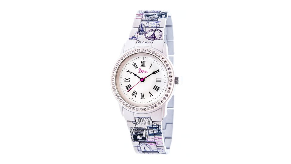 Boum Bon Voyage Unique-Print Ceramic-Bracelet Watch, Pink, Standard BOUBM3403