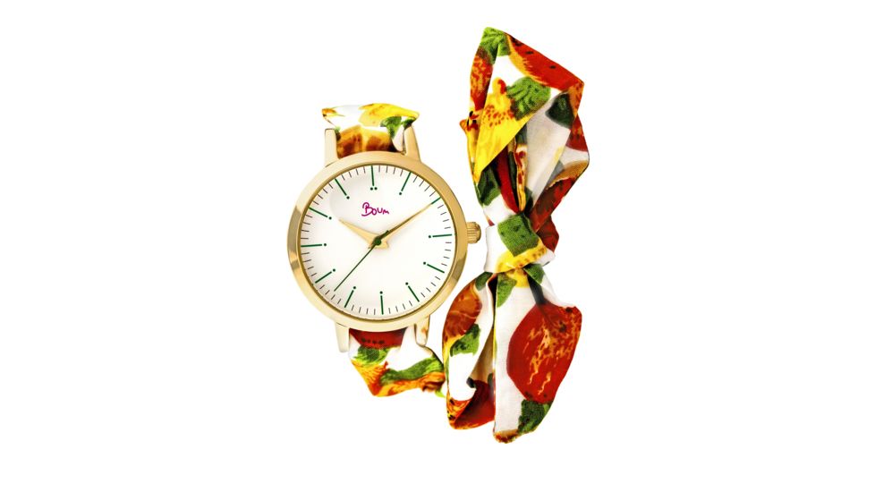 Boum Arc Floral-Print Wrap Watch - Women's, Rose Gold/White, 34mm, BOUBM5003