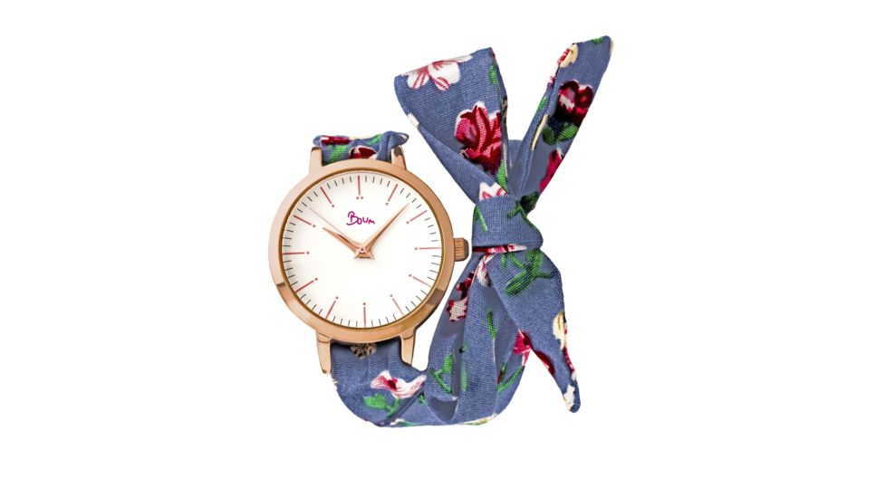 Boum Arc Floral-Print Wrap Watch - Women's, Gold/White, 34mm, BOUBM5004