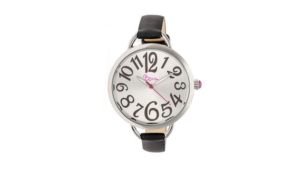 Boum Cirque Sunray-Dial Leather-Band Watch, Black, Standard BOUBM4402