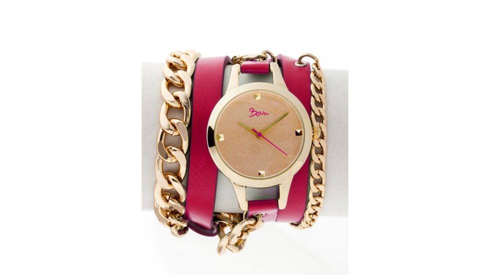 Boum Emballage Multi-Wrap Leather-Band Watch, Hot Pink, Standard BOUBM3801