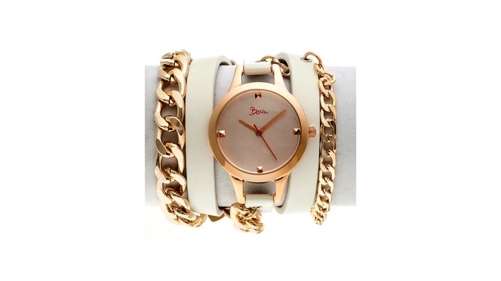 Boum Emballage Multi-Wrap Leather-Band Watch, White, Standard BOUBM3804